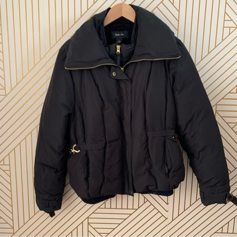 Style & Co  puffer coat jacket double layer down  feather filled gold hardware L
